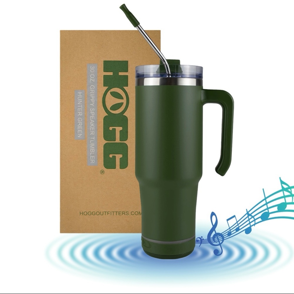 30 oz Bluetooth Speaker Travel Tumbler Hunter Green